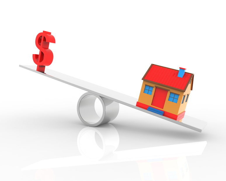 Real estate dollar and house balance